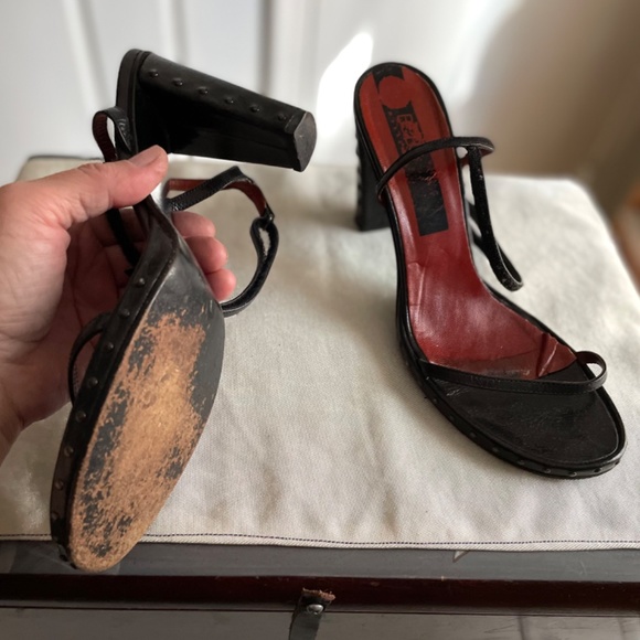 BCBG Max Azria sling Velcro heels size 38 / 7.5 - Picture 7 of 9